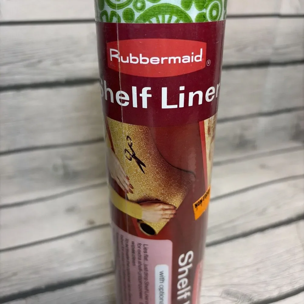 Rubbermaid Shelf Liner Vintage 1976 Groovy Floral Lime Green 10 Feet NEW 1607